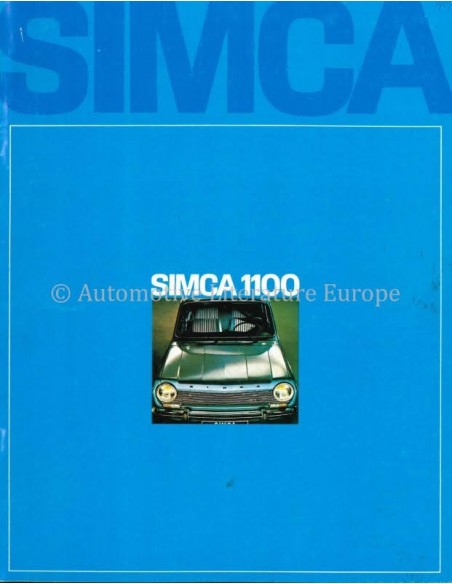 1968 SIMCA 1100 BROCHURE NEDERLANDS
