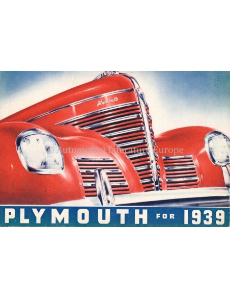 1939 PLYMOUTH PROGRAMMA BROCHURE ENGELS