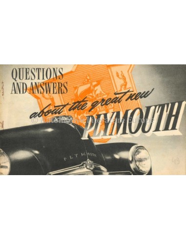 1949 PLYMOUTH DE LUXE QUESTIONS AND ANSWERS BROCHURE ENGLISH