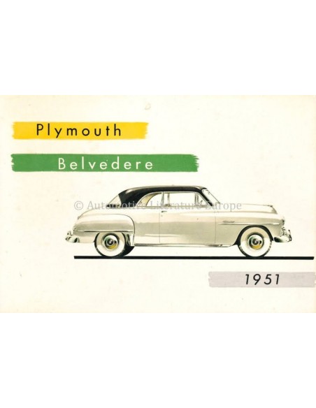 1951 PLYMOUTH BELVEDERE BROCHURE ENGLISH