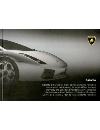 2003 LAMBORGHINI GALLARDO COUPE GARANTIE & SERVICE INSTRUCTIEBOEKJE 