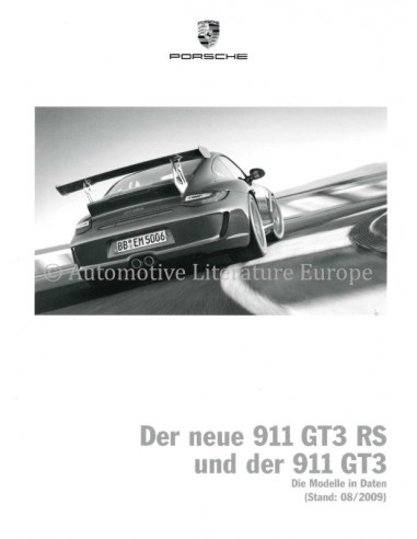 2010 PORSCHE 911 GT3 + RS BROCHURE DUITS