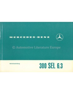 1969 MERCEDES BENZ 300 SEL 6.3 BETRIEBSANLEITUNG DEUTSCH
