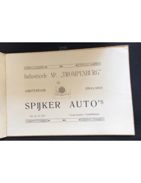 1911 SPYKER 16 - 18 - 25HP CHASSIS BROCHURE DUTCH