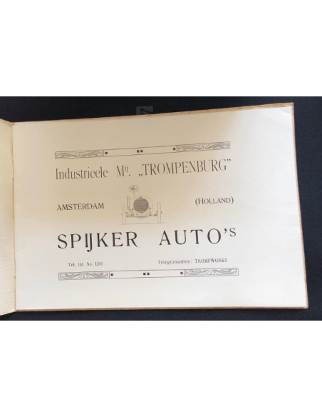 1911 SPYKER 16 - 18 - 25PK CHASSIS BROCHURE NEDERLANDS