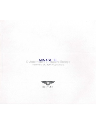 2002 BENTLEY ARNAGE RL BROCHURE ENGELS