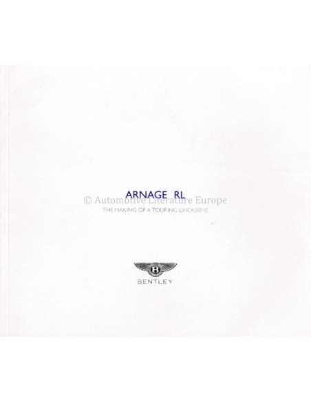 2002 BENTLEY ARNAGE RL BROCHURE ENGELS