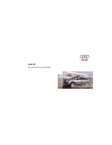 2008 AUDI Q7 VERKORT INSTRUCTIEBOEKJE LETS