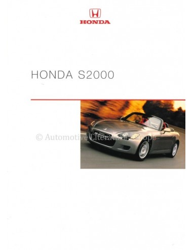 2000 HONDA S2000 BROCHURE DUITS