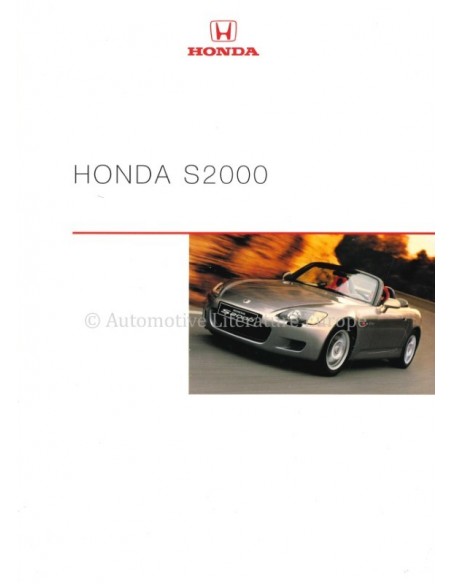 2000 HONDA S2000 BROCHURE DUITS