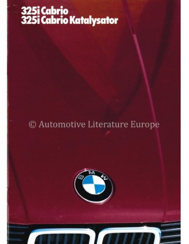 1986 BMW 3 SERIES CABRIOLET / KATALYSATOR BROCHURE DUITS