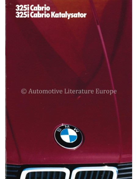 1986 BMW 3 SERIES CONVERTIBLE / KATALYSATOR BROCHURE GERMAN