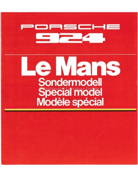 1980 PORSCHE 924 LE MANS PROSPEKT