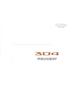 1970 PEUGEOT 304 BROCHURE NEDERLANDS