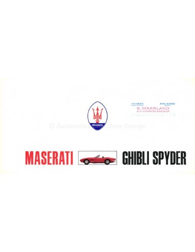 1969 MASERATI GHIBLI SPYDER PROSPEKT