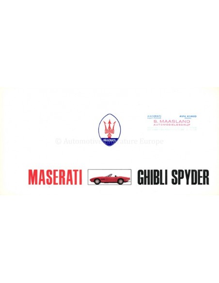 1969 MASERATI GHIBLI SPYDER BROCHURE