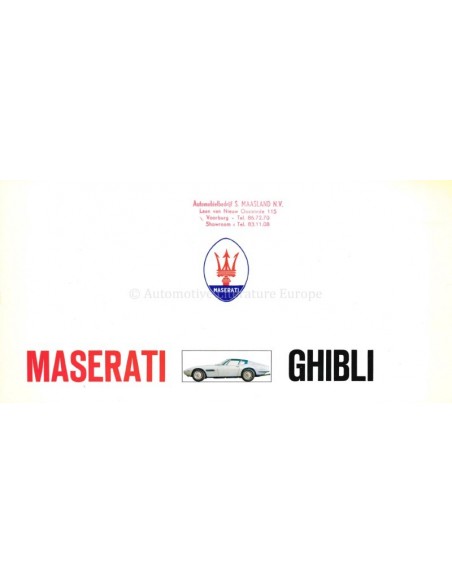 1970 MASERATI GHIBLI BROCHURE