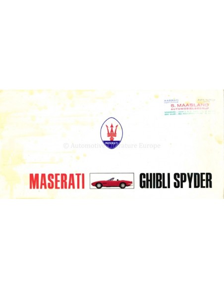 1969 MASERATI GHIBLI SPYDER BROCHURE