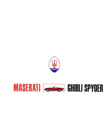 1969 MASERATI GHIBLI SPYDER BROCHURE