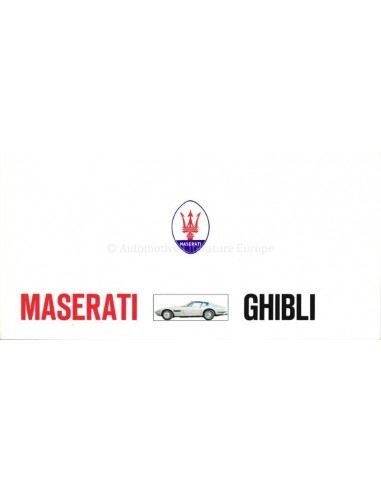 1969 MASERATI GHIBLI BROCHURE