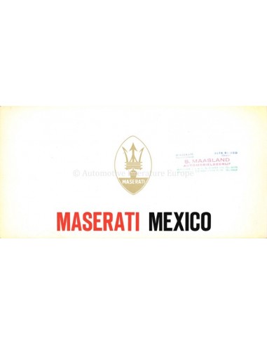 1968 MASERATI MEXICO BROCHURE