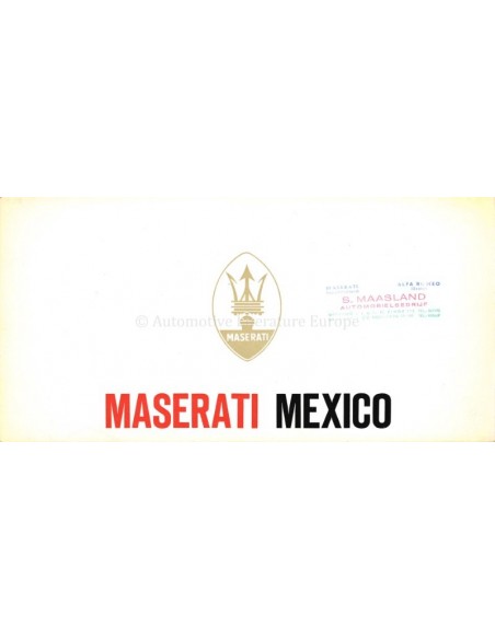 1968 MASERATI MEXICO BROCHURE