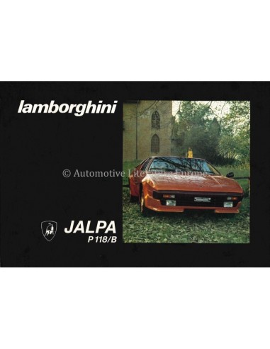 1981 LAMBORGHINI JALPA P118/B OWNERS MANUAL