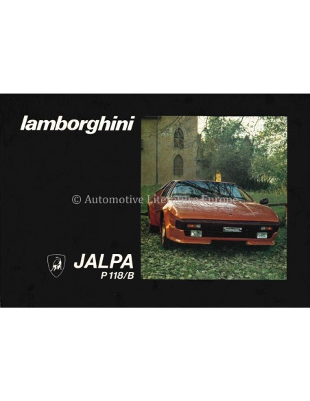 1981 LAMBORGHINI JALPA P118/B INSTRUCTIEBOEKJE