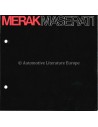 1972 MASERATI MERAK BROCHURE FRANS