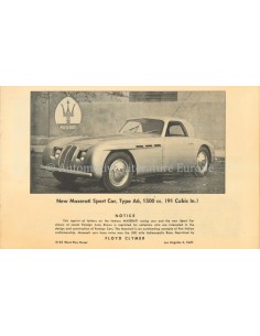 195? MASERATI TYPE A6 BROCHURE ENGELS (VS)