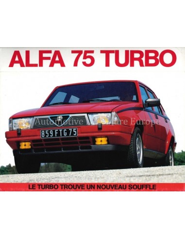 1986 ALFA ROMEO 75 TURBO PRESS BROCHURE FRENCH