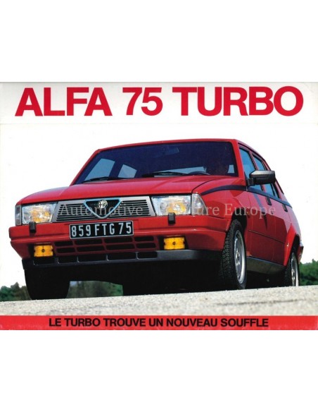 1986 ALFA ROMEO 75 TURBO PERS BROCHURE FRANS