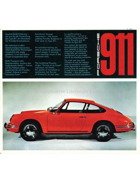 1965 PORSCHE 911 BROCHURE