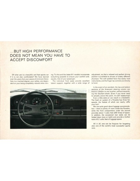 1970 PORSCHE 911 BROCHURE ENGLISH