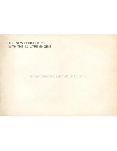 1970 PORSCHE 911 BROCHURE ENGELS