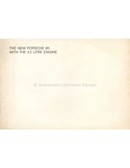 1970 PORSCHE 911 BROCHURE ENGELS
