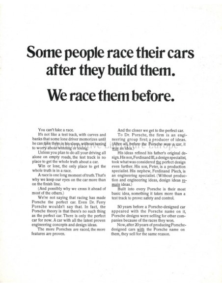 1970 PORSCHE 911 BROCHURE ENGELS (USA)