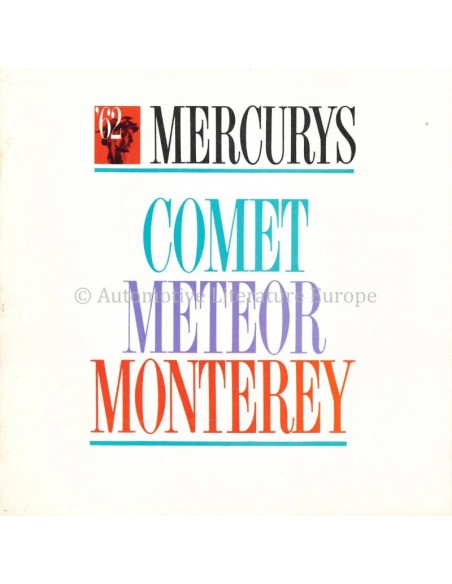 1962 MERCURY PROGRAMM PROSPEKT ENGLISCH