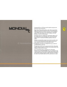 1989 FERRARI MONDIAL T PERSMAP ENGELS 545/89 2