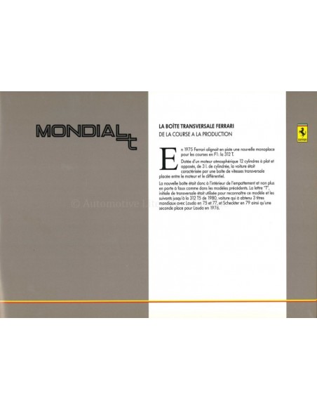 1989 FERRARI MONDIAL T PERSMAP FRANS 545/89