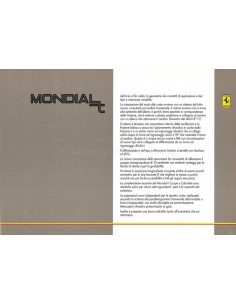 1989 FERRARI MONDIAL T PERSMAP ITALIAANS 545/89 2