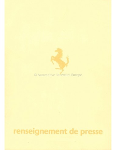 1984 FERRARI MONDIAL BROCHURE PERSMAP FRANS 296/84