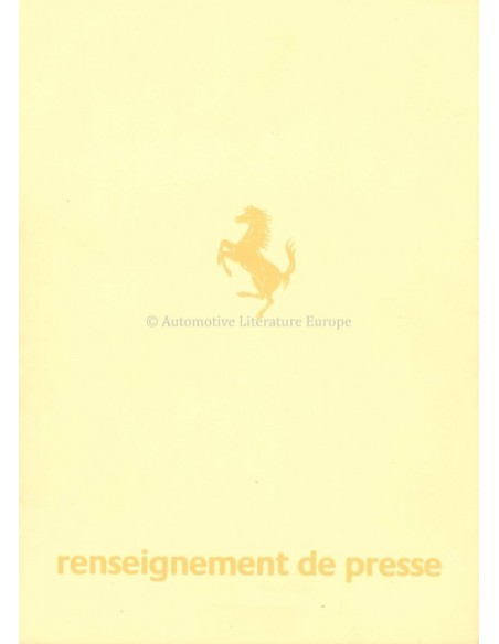 1984 FERRARI MONDIAL BROCHURE PERSMAP FRANS 296/84