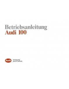 1989 AUDI 100 INSTRUCTIEBOEKJE DUITS