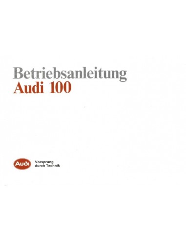 1989 AUDI 100 BETRIEBSANLEITUNG DEUTSCH