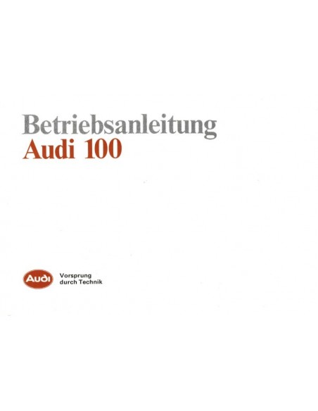 1989 AUDI 100 INSTRUCTIEBOEKJE DUITS
