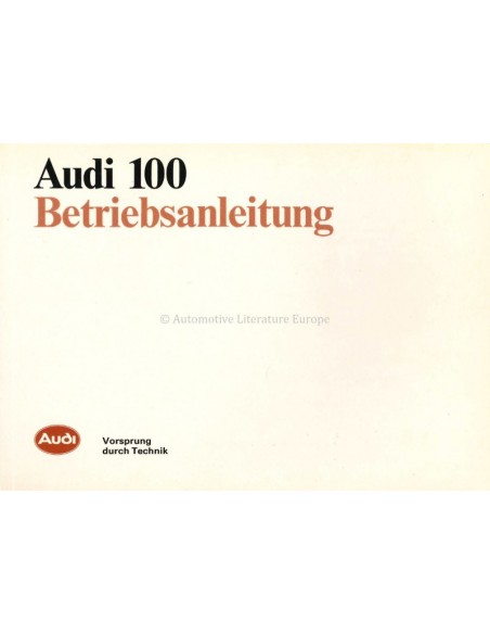 1989 AUDI 100 BETRIEBSANLEITUNG DEUTSCH
