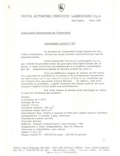 1981 LAMBORGHINI GENF PRESSEMAPPE FRANZÖSISCH 2