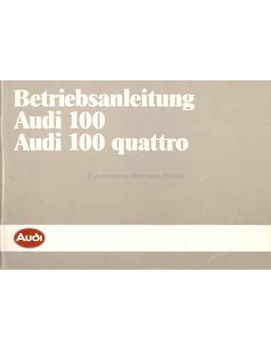 1985 AUDI 100 OWNERS MANUAL HANDBOOK GERMAN