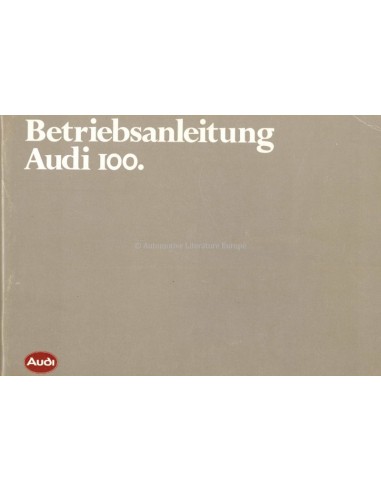 1982 AUDI 100 OWNERS MANUAL HANDBOOK GERMAN